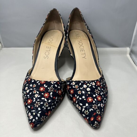 Sole Society Jenn Pointy Toe Floral Pump Heels Size 10 - Picture 3 of 8